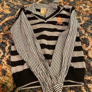 GUESS vest with attached sleeves and collar